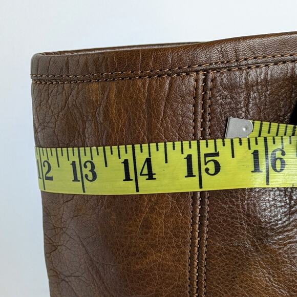 Frye Phillip Harness Brown Leather Tall Boots 7.5 Equestrian Western Boho - Picture 15 of 16